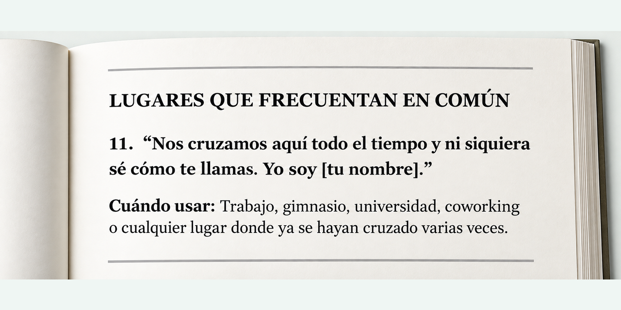 Página de la guía con un ejemplo de cómo iniciar una conversación